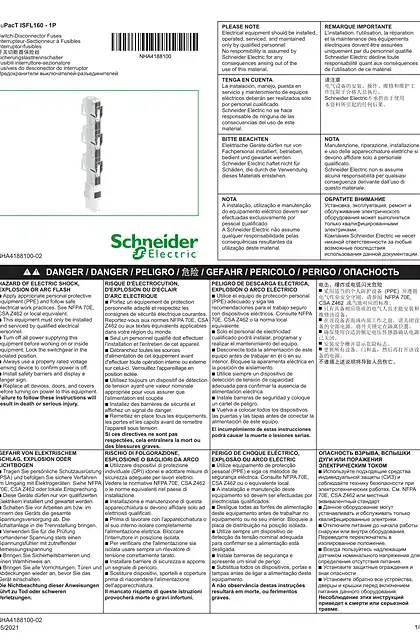 schneider施耐德FuPacT ISFL160 - Fuse-switch disconnector (single phase) - 说明页